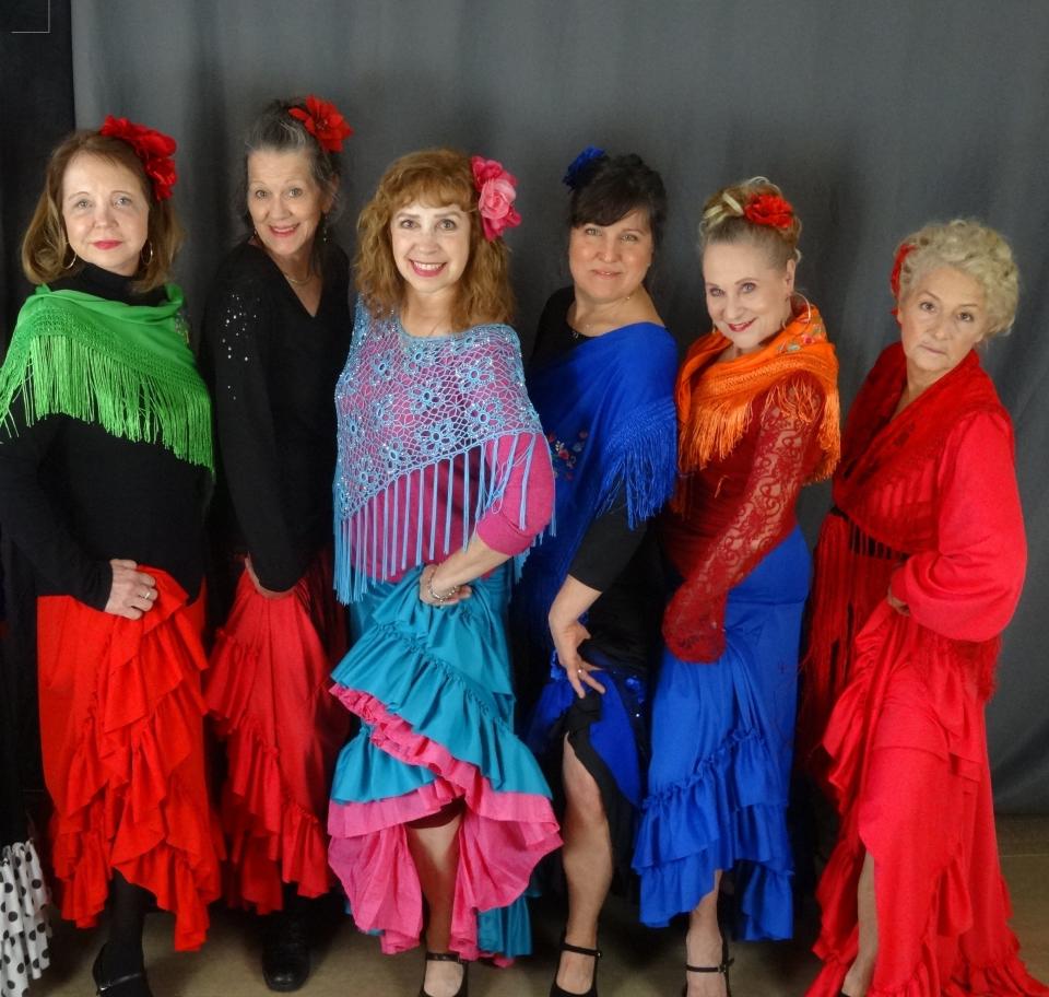 Carolynn Hine-Johnson, third from left, and her Spanish Rose Dance Co. will perform at Fusion Fest, which will be Sept. 9-10, 2023, in South Bend's Howard Park.