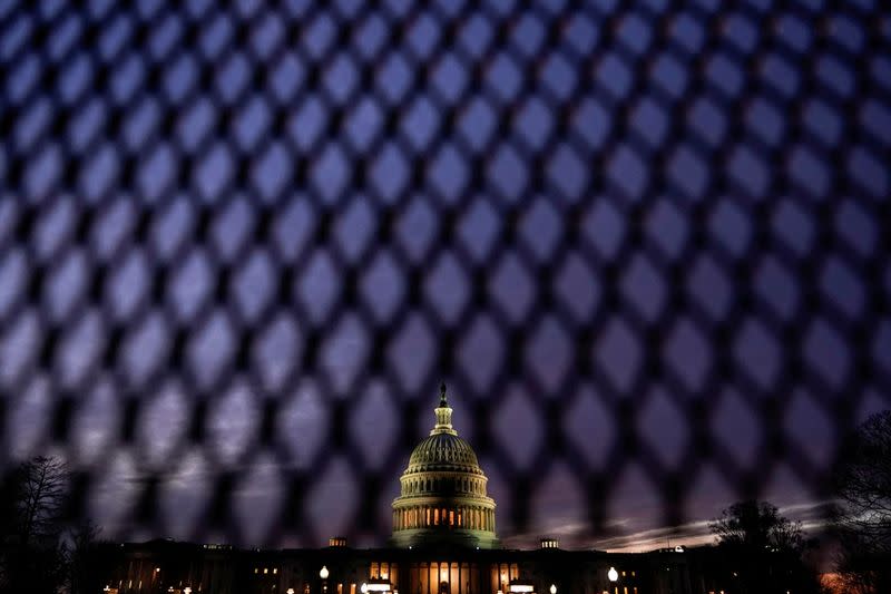 The U.S. Capitol stands as Democratic lawmakers draw up an article of impeachment in Washington