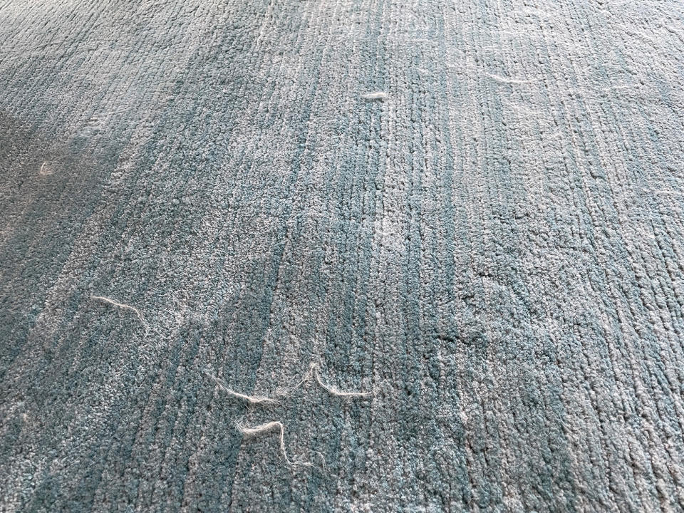 A rug vacuumed by the Roomba j7+