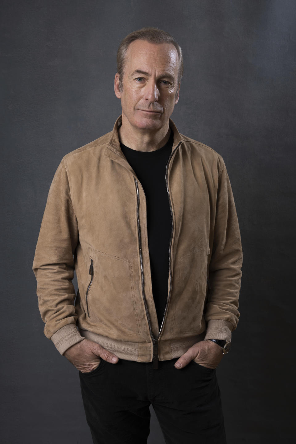 Bob Odenkirk, a cast member in the AMC television series "The Straight Man," poses for a portrait during the Winter Television Critics Association Press Tour on Tuesday, Jan. 10, 2023, at The Langham Huntington Hotel in Pasadena, Calif. (Willy Sanjuan/Invision/AP)