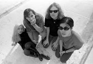 <p>Smashing Pumpkins, group portrait, including Billy Corgan, Jimmy Chamberlin, James Iha and Darcy Wretzsky, Notting Hill, London, United Kingdom, 1992.</p>