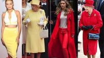 7 Times Queen Elizabeth II and Gigi Hadid Were Colour Block Twinning