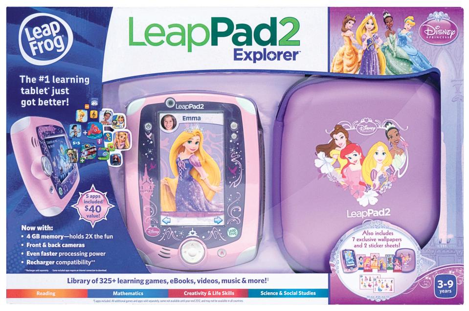 <span>LeapPad 2- Disney Princess Bundle : <br><br></span> <p class="MsoNormal">Give the princess in the family a toy she will love. This special bundle features a custom-decorated tablet with a pink frame and Disney Princess image; a protective carrying case; seven exclusive Disney Princess wallpapers that allow you to customize the homescreen of your tablet with your favourite princesses (Cinderella, Ariel, Belle, Aurora, Tiana, Snow White, Rapunzel); five included apps and lots more.</p> <p class="MsoNormal">For ages 3-7</p> <p class="MsoNormal">Price $139.99</p>