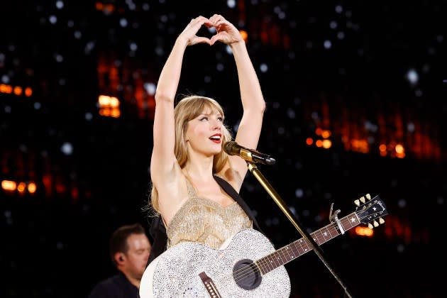 Taylor Swift performs during the Eras Tour. - Credit: Emma McIntyre/TAS23/Getty Images/TAS Rights Management