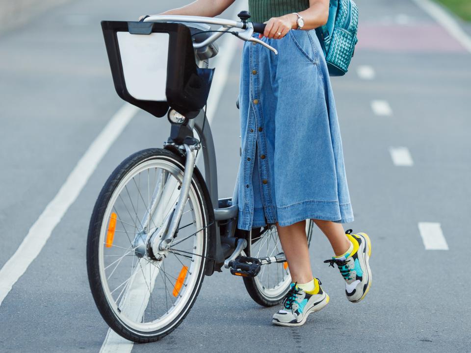 denim skirt bike