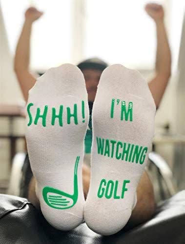 23) “Shhh, I’m Watching Golf” Socks