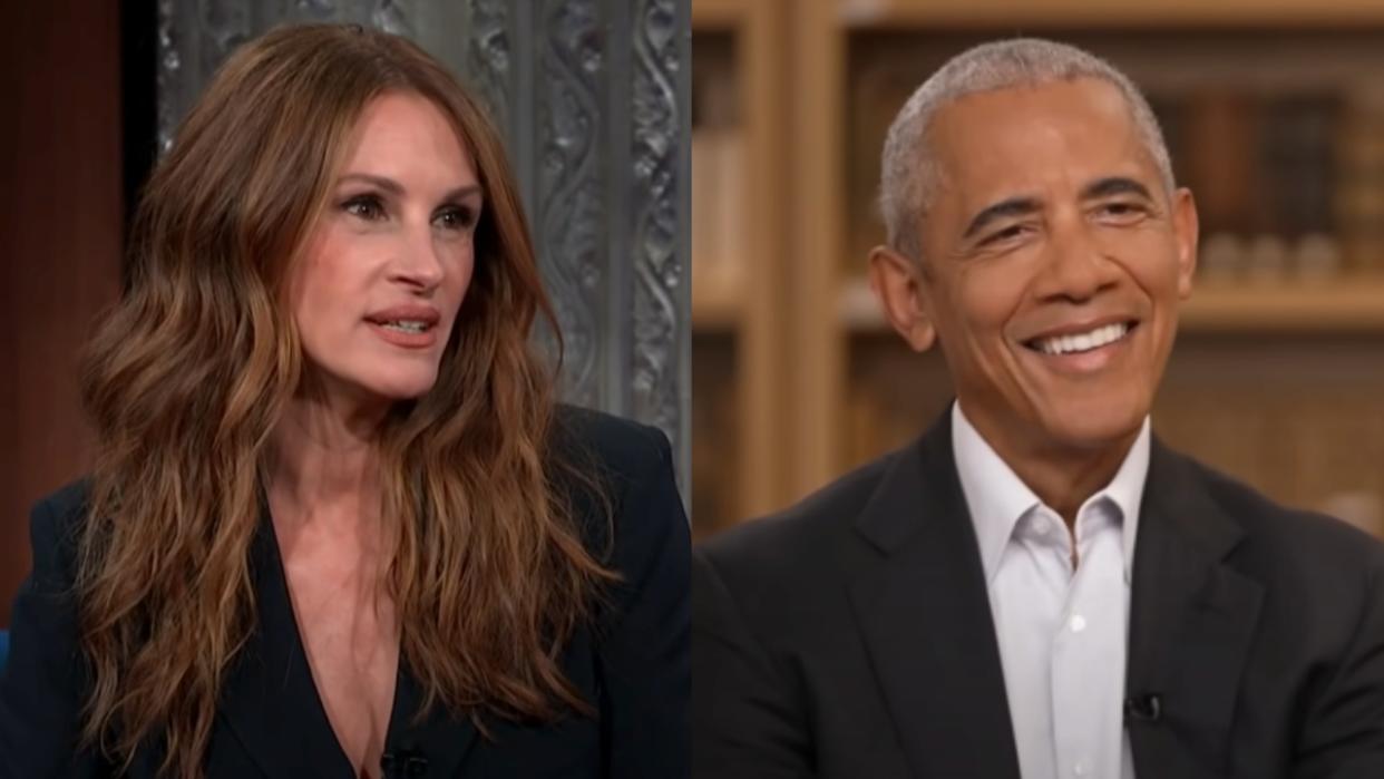  Julia Roberts on Stephen Colbert and Barack Obama in CNN interview. 