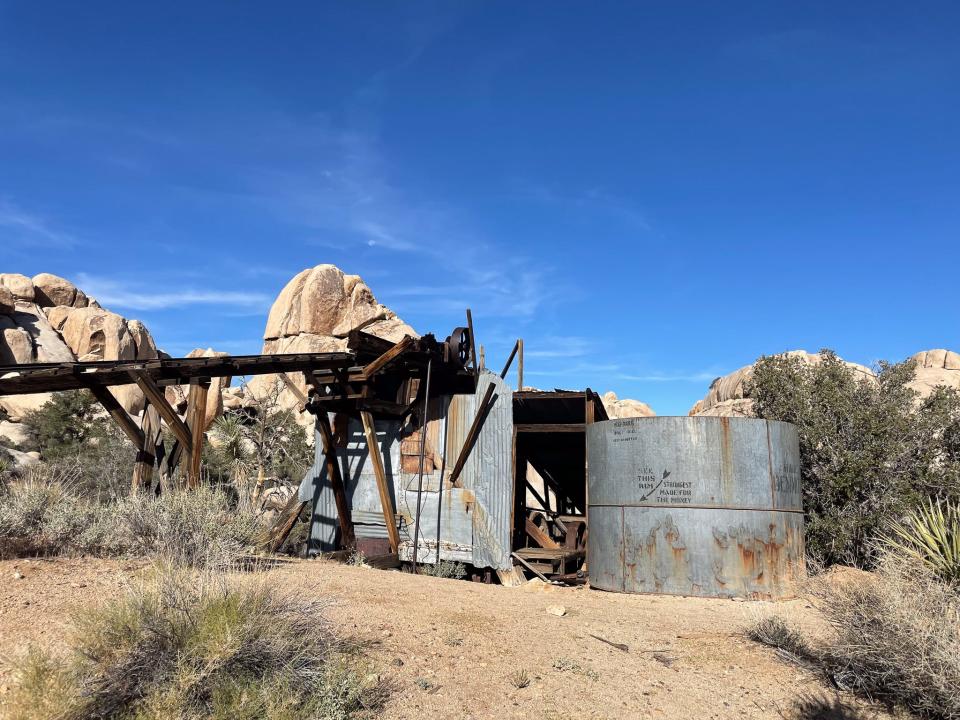 Part of the Wall Street Mine site in Joshua Tree National Park, California.