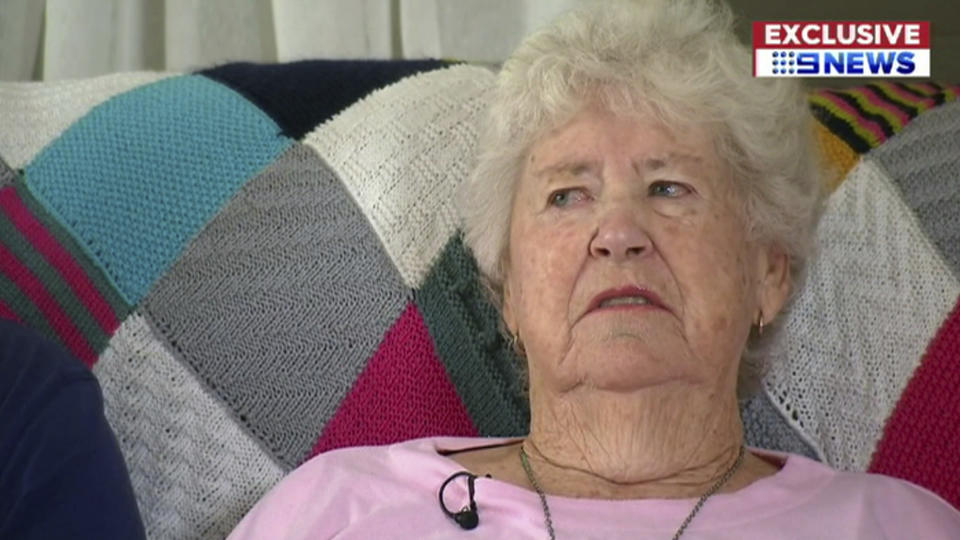 In this image made from a video, a woman who Australia's Nine Network television says is a grandmother of Brenton Harrison Tarrant, the Australian man accused of carrying out the mass shootings at two New Zealand mosques, is interviewed in Grafton, New South Wales, Australia Sunday, March 17, 2019. The woman, identified as Marie Fitzgerald, says, "It's just so much for everything to take in that somebody in our family would do anything like this." (CHANNEL 9 via AP)