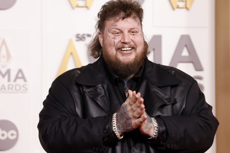 Jelly Roll arrives on the red carpet at the 56th Annual CMA Awards at Bridgestone Arena in Nashville in 2022. File Photo by John Angelillo/UPI