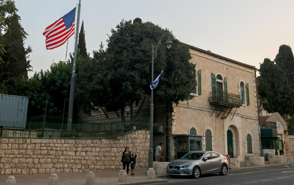 The U.S. consulate in Jerusalem on  Oct. 27, 2021. (Ahmad Gharabli / AFP via Getty Images)