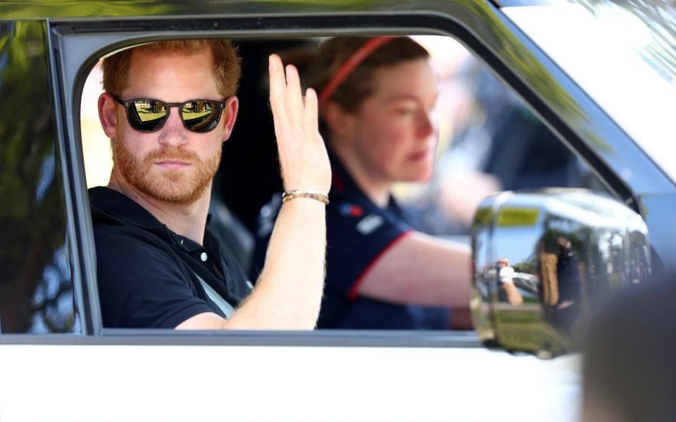 The Duke of Sussex took part in the Jaguar Land Rover driving challenge - Dean Mouhtaropoulos/Getty Images for the Invictus Games