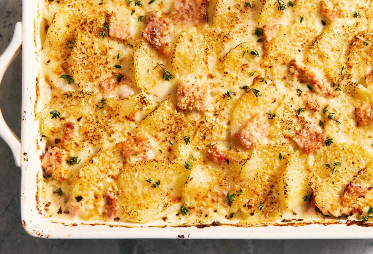 scalloped potatoes and ham