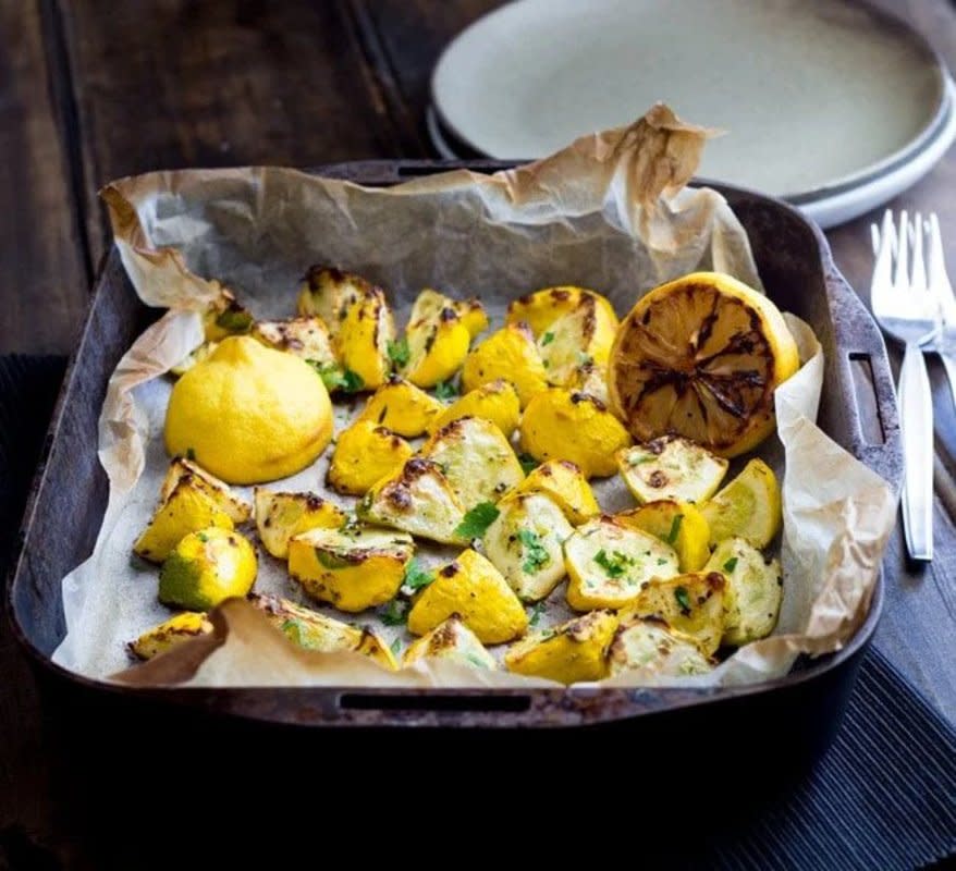 <p>Sprinkles and Sprouts</p><p>This is a side dish that packs a punch and is perfect for just about any occasion!</p><p><strong>Get the recipe: <a href="https://www.sprinklesandsprouts.com/roasted-summer-squash-with-thyme-and-charred-lemon/" rel="nofollow noopener" target="_blank" data-ylk="slk:Roasted Summer Squash with Thyme and Charred Lemon;elm:context_link;itc:0;sec:content-canvas" class="link rapid-noclick-resp">Roasted Summer Squash with Thyme and Charred Lemon</a></strong></p><p><strong>Related: <a href="https://parade.com/844486/felicialim/best-spaghetti-squash-recipes/" rel="nofollow noopener" target="_blank" data-ylk="slk:23 Savory Spaghetti Squash Recipes;elm:context_link;itc:0;sec:content-canvas" class="link rapid-noclick-resp">23 Savory Spaghetti Squash Recipes</a></strong></p>