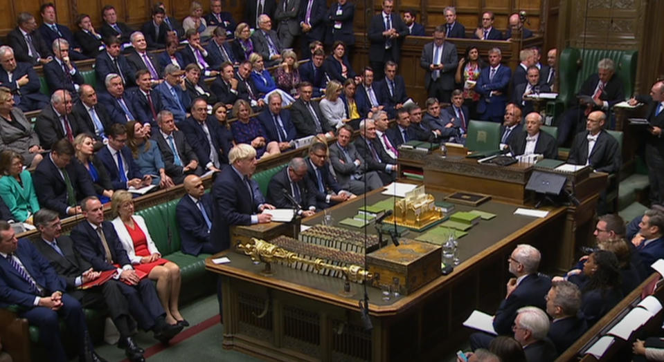 Prime Minister Boris Johnson speaks in the House of Commons, London, after judges at the Supreme Court ruled that his advice to the Queen to suspend Parliament for five weeks was unlawful.