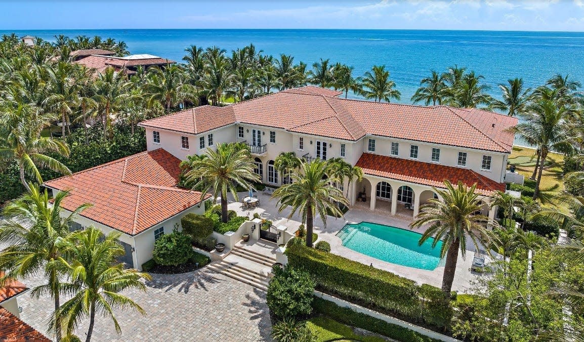 Just listed for about $65 million, an ocean-to-lake estate at 1400 S. Ocean Blvd. in Manalapan near Palm Beach has Mediterranean-inspired architecture. The sellers bought the property in January 2023 for a recorded $48.37 million.