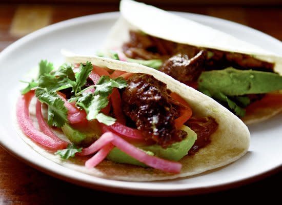 <strong>Get the <a href="http://www.huffingtonpost.com/2011/12/15/barbacoa-beef-cheek-tacos_n_1151655.html" target="_hplink">Barbacoa Beef Cheek Tacos</a> recipe by Sarah Shatz</strong>