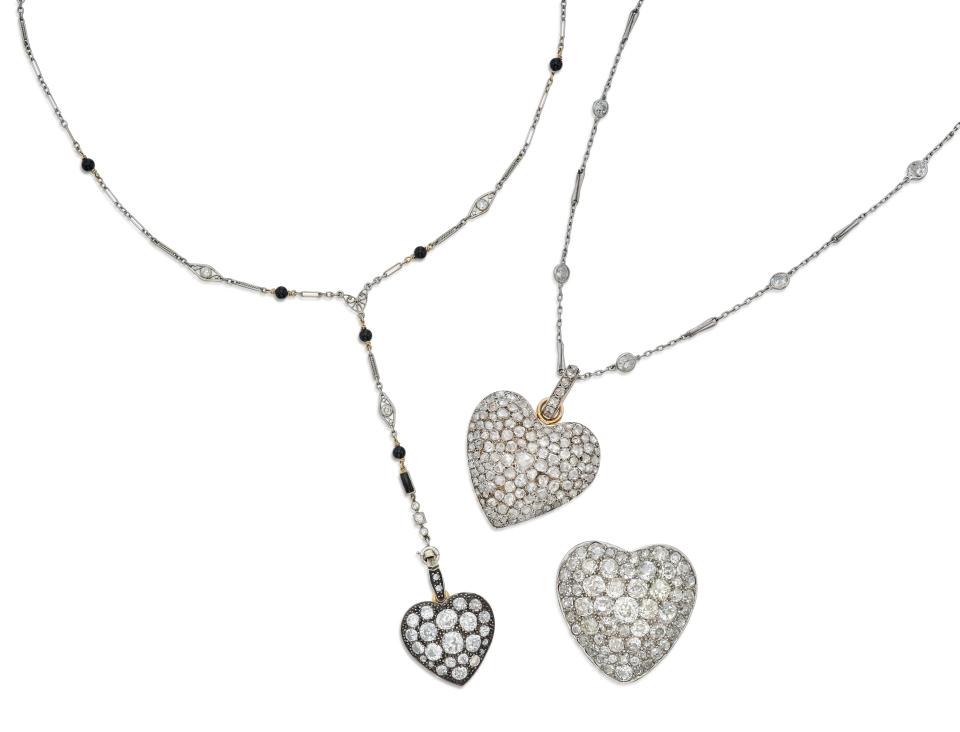 Diamond Heart-Shaped Pendants - Mary Tyler Moore Collection - Sotheby's Auction