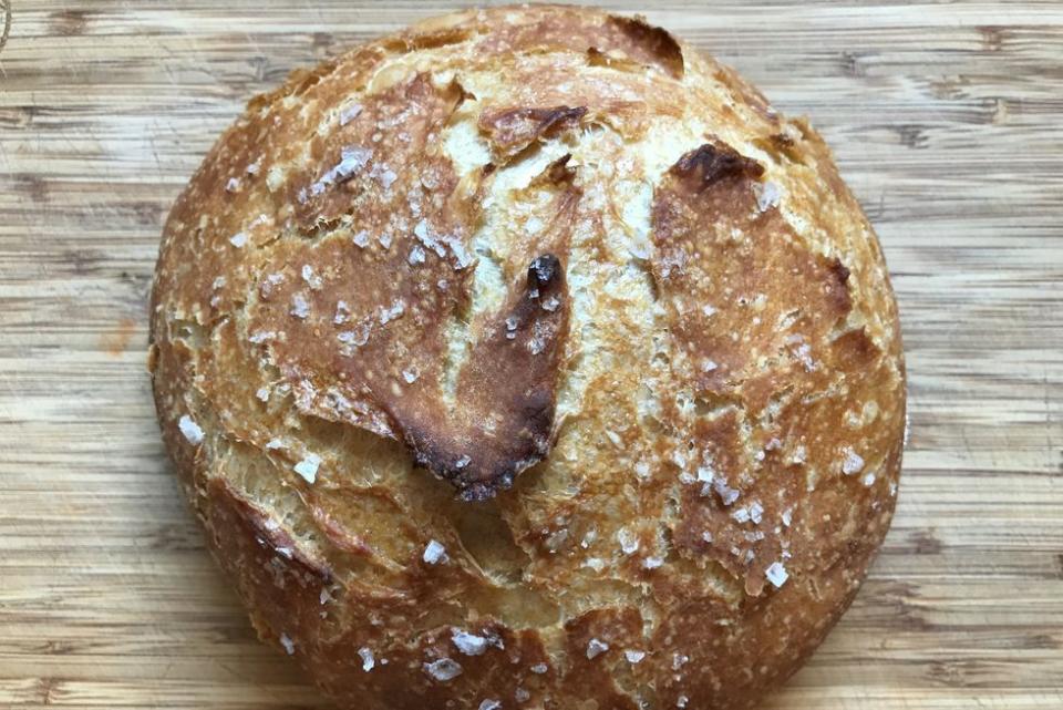 <p>All you need is one bowl, one pot, and a little patience to enjoy a freshly baked country-style loaf.</p><p><em><a href="https://www.countryliving.com/food-drinks/a32050142/easy-no-knead-bread-recipe/" rel="nofollow noopener" target="_blank" data-ylk="slk:Get the recipe from Country Living »;elm:context_link;itc:0;sec:content-canvas" class="link ">Get the recipe from Country Living »</a></em></p>