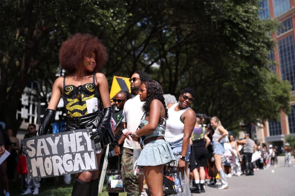 Beyoncé fans wait in line to get in for the superstar Renaissance World Tour in Charlotte on Wednesday, Aug. 9, 2023. Fans started to gather outside Bank of America Stadium early in the afternoon for the 8pm concert.