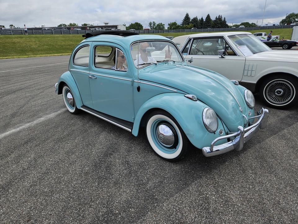 1962 vw beetle at m1 concourse vintage cars and coffee 2024