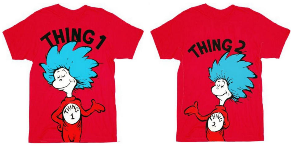 Dr. Seuss Thing 1 or Thing 2 Adult Red T-shirt