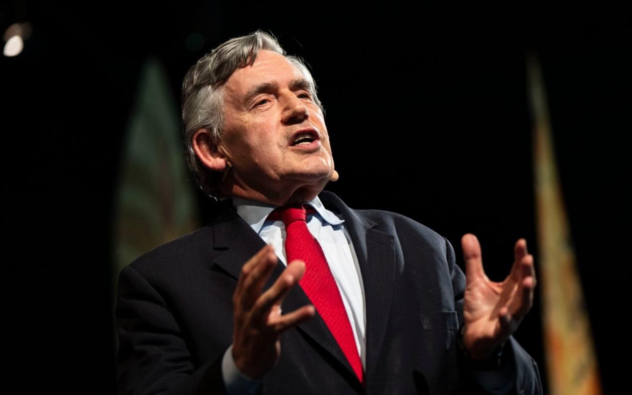 HAY-ON-WYE, WALES - JUNE 3: Gordon Brown, former British Prime Minister, at the Hay Festival on June 3, 2018 in Hay-on-Wye, Wales.  - (Photo by David Levenson/Getty Images)/(Photo by David Levenson/Getty Images)