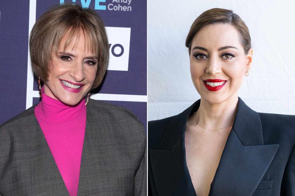 <p>Charles Sykes/Bravo via Getty, Amanda Edwards/Getty</p> Patti LuPone hosted Aubrey Plaza for a month.