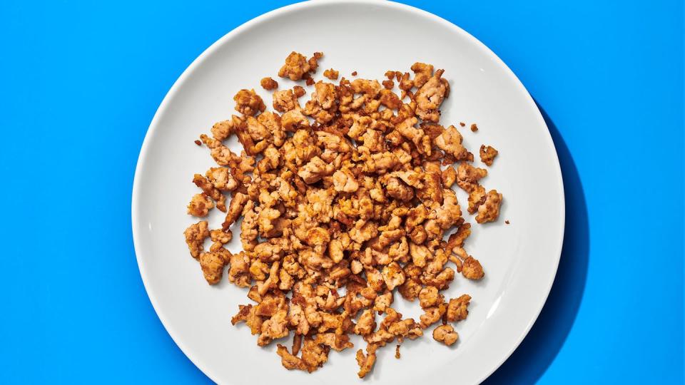 a plate of ground turkey