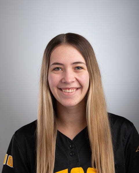 Maddie Fink, a senior from Stevens Point, leads the UW-Oshkosh softball team with 96 strikeouts and a 1.31 ERA in the circle.