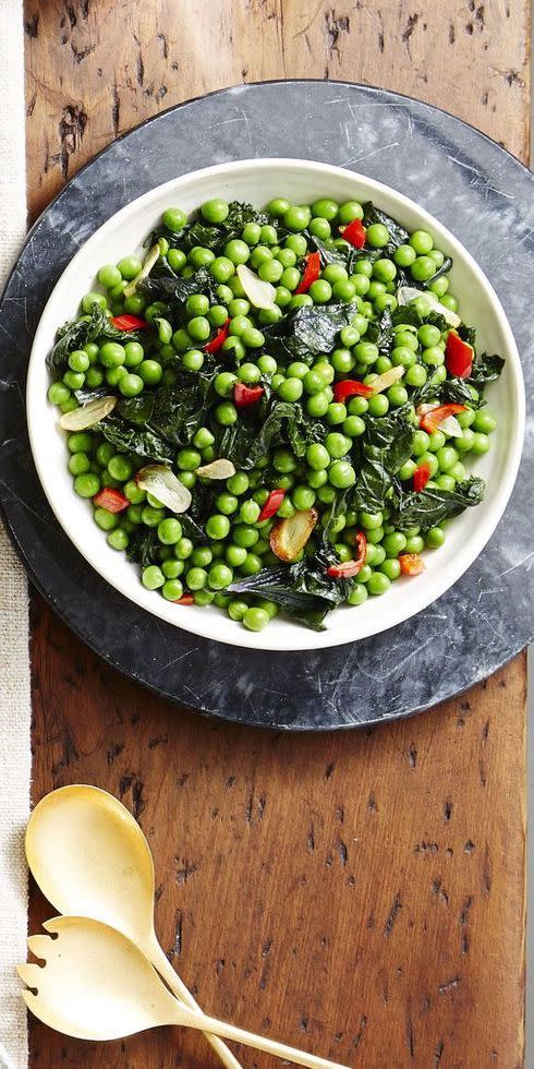 Garlicky Kale & Pea Sauté