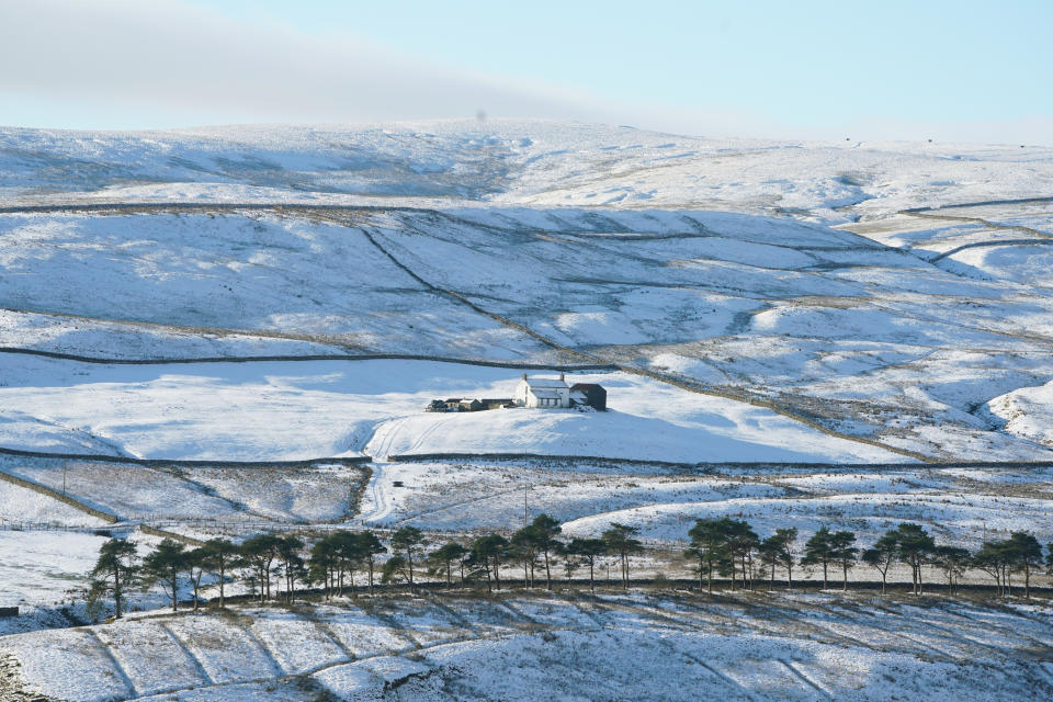 A cottage surrounded by snow in Teesdale. (PA Images via Getty Images)