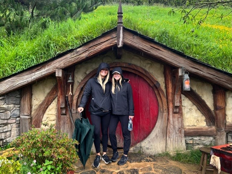 Jordan Carlyle and Christen Puckett at the Hobbiton Movie Set.