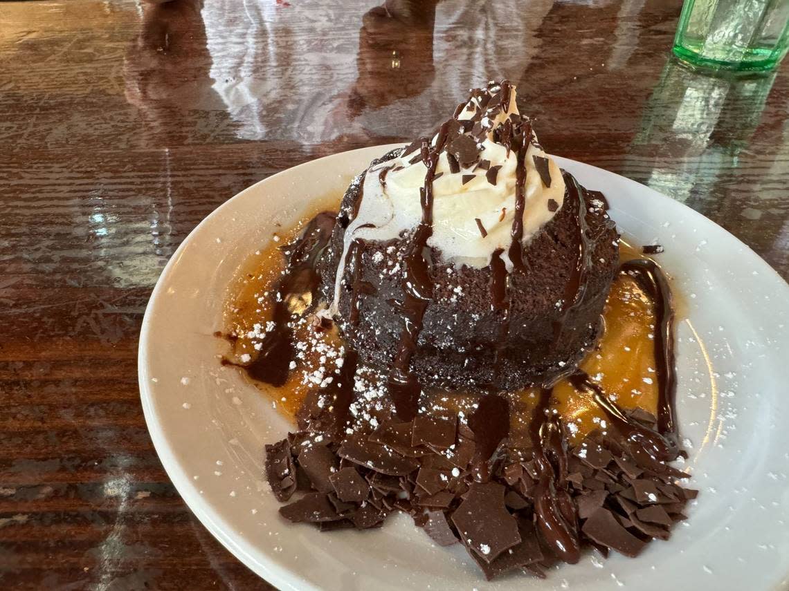 A chocolate lava cake at San Juan Island Brewery at 410 A St. in Friday Harbor, Wash. on August 2, 2024.