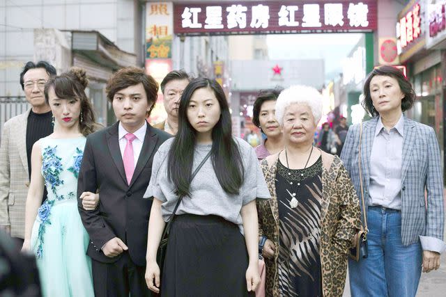 <p>A24/courtesy Everett Collection</p> Jiang Yongbo, Aoi Mizuhara, Chen Han, Tzi Ma, Awkwafina, Li Xiang, Lu Hong, and Diana Lin in 'The Farewell'