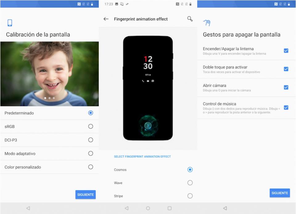Capturas de configuración del OnePlus 6T – Alexandra Guerrero