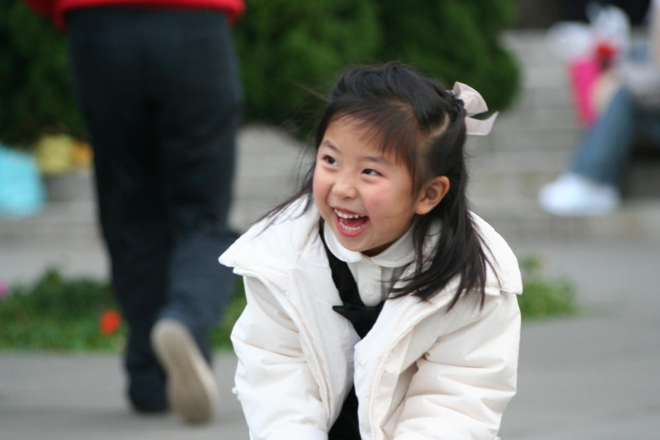 little girl laughing