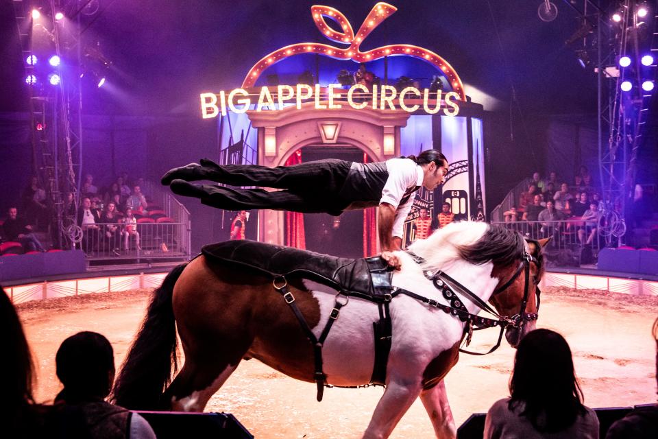 Thrills and stunts are part of Big Apple Circus, an annual winter attraction in Manhattan.