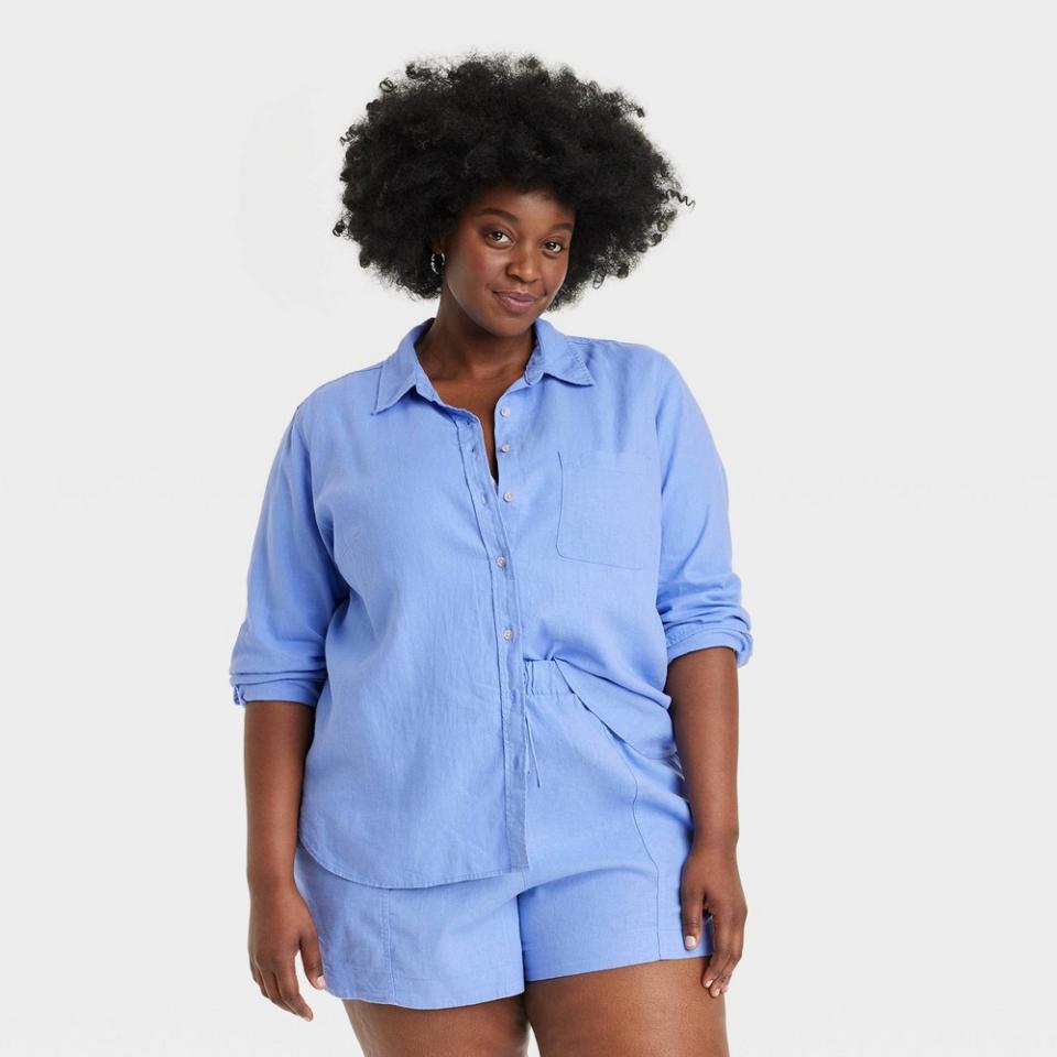 <p><a href="https://go.redirectingat.com?id=74968X1596630&url=https%3A%2F%2Fwww.target.com%2Fp%2Fwomen-39-s-linen-long-sleeve-collared-button-down-shirt-universal-thread-8482-blue-4x%2F-%2FA-89542715&sref=https%3A%2F%2Fwww.prevention.com%2Fbeauty%2Fstyle%2Fg46700393%2Fbest-loungewear-for-women%2F" rel="nofollow noopener" target="_blank" data-ylk="slk:Shop Now;elm:context_link;itc:0;sec:content-canvas" class="link ">Shop Now</a></p><p>Linen Long Sleeve Collared Button-Down Shirt</p><p>target.com</p><p>$25.00</p>