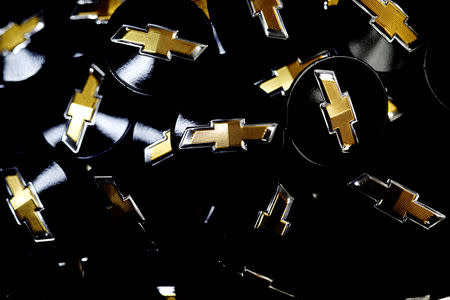 Chevrolet logos are seen at a General Motors plant in Sao Caetano do Sul, Brazil, March 13, 2018. REUTERS/Leonardo Benassatto