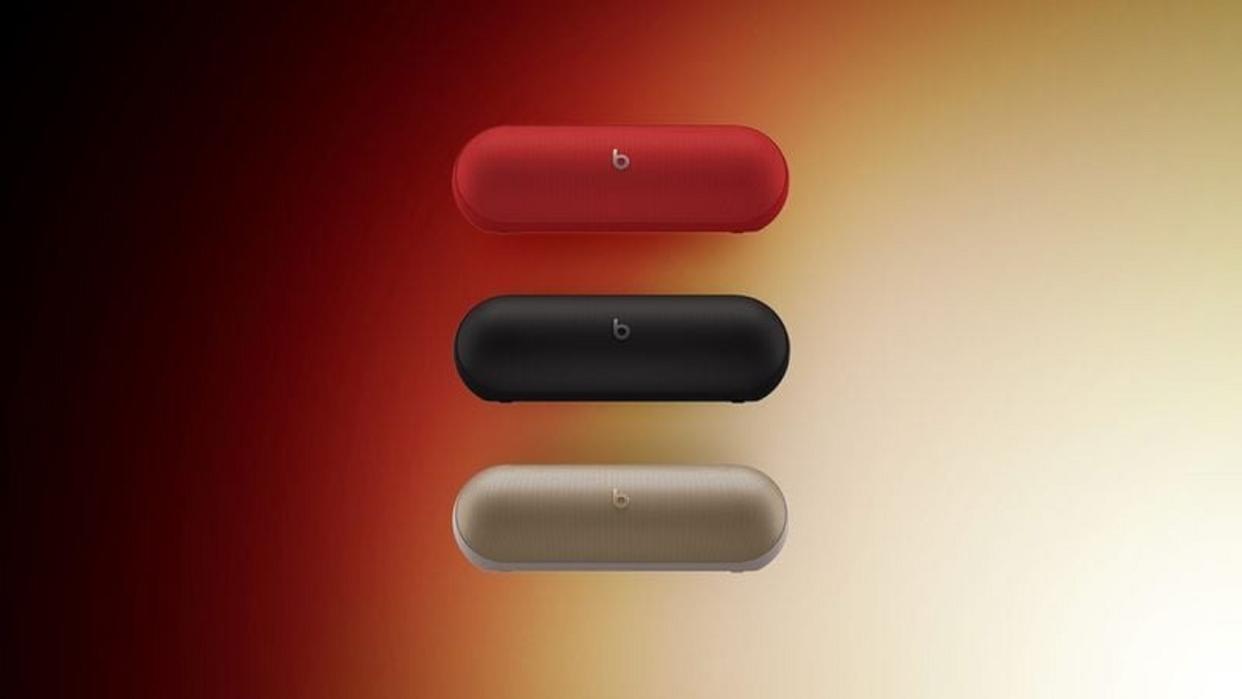  Potential new Beats Pill speakers in red, black, gold. 