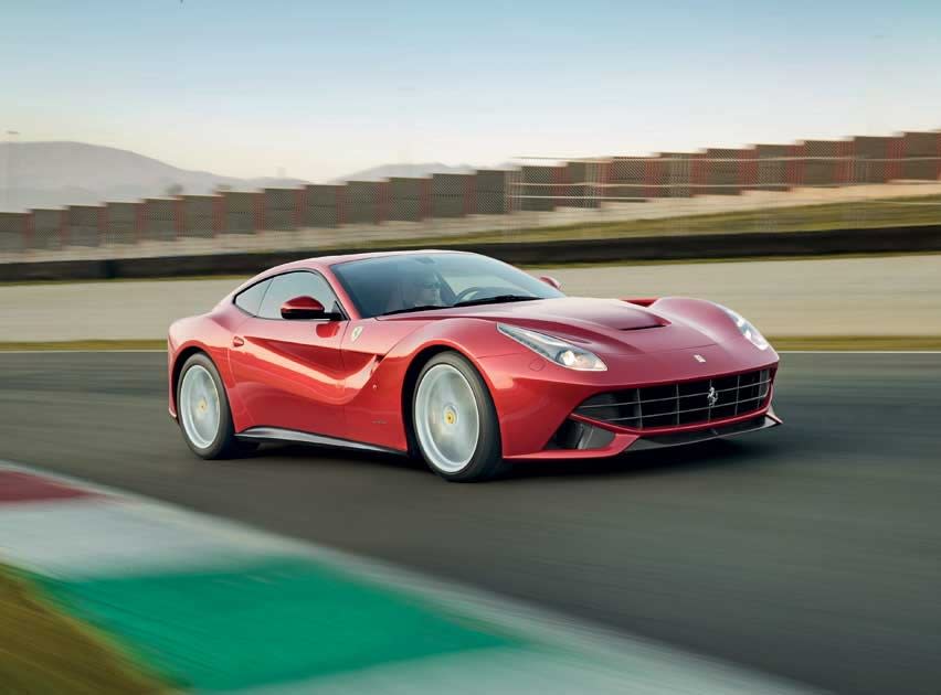 Ferrari F12 Berlinetta: 	No-one ever moaned their Ferrari 599GTB lacked power, but its F12 replacement has a titanic 6.3 litre V12 engine capable of delivering 730bhp – 119bhp more than the 599 – if the tyres can find enough grip.  Looks hunched up when cornering. Hope the owners take some driving courses on how to pilot their £240,000 projectiles. And yes, I’d still rather have an F40 or an Enzo (Ferrari)