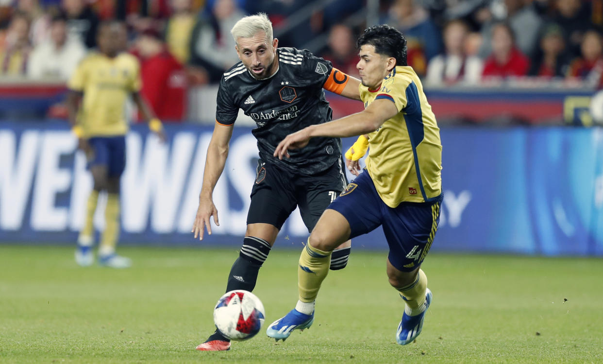 Héctor Herrera en un partido de playoffs ante el Real Salt Lake el 6 de noviembre pasado. (Chris Gardner/Getty Images)