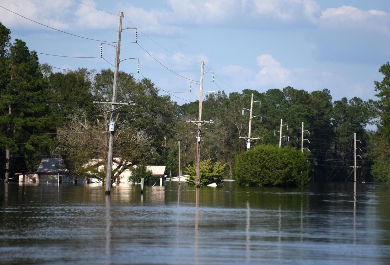 Eastern North Carolina has experienced two massive flooding events in the past seven year - Hurricane Matthew in 2016 and Hurricane Florence in 2018. Here, parts of Burgaw are see underwater after heavy rains from Florence.