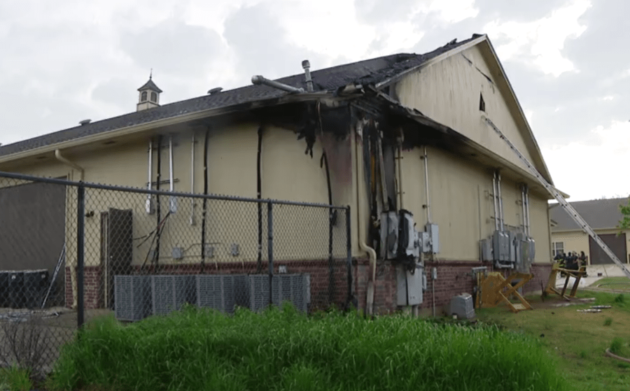 Commercial fire in Edmond. Image KFOR.