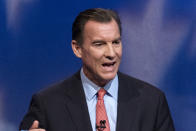 FILE - Rep. Tom Suozzi, D-N.Y., answers a question during a debate before the New York governor primary, at the studios of WNBC4-TV, June 16, 2022, in New York. New Yorkers are casting votes in a governor's race Tuesday, June 28, 2022, that for the first time in a decade does not include the name "Cuomo" at the top of the ticket. (Craig Ruttle/Pool via AP, File)