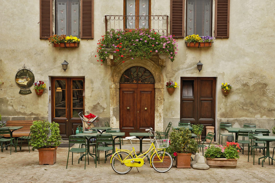 A quaint cafe in Tuscany.