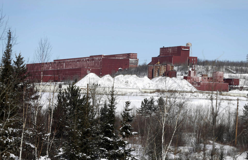 FILE - The closed LTV Steel taconite plant sits idle near Hoyt Lakes, Minn., Feb. 10, 2016. The proposed NewRange Copper Nickel mine in northeastern Minnesota suffered a fresh setback Tuesday, Nov. 28, 2023, when an administrative law judge recommended that state regulators should not reissue a crucial permit for the long-delayed project. (AP Photo/Jim Mone, File)