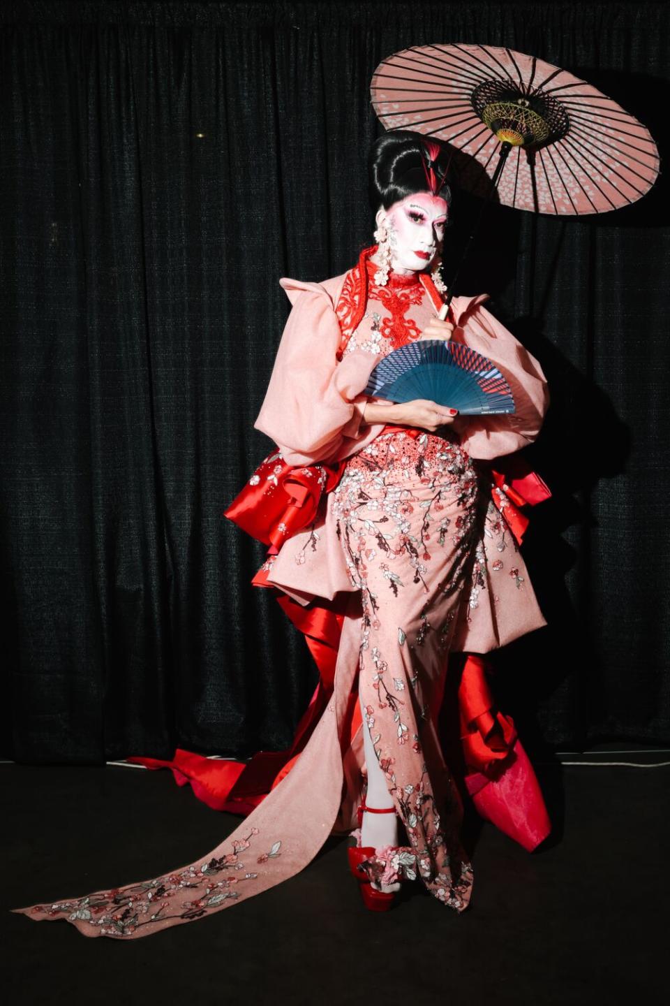 A person dressed in a kimono.