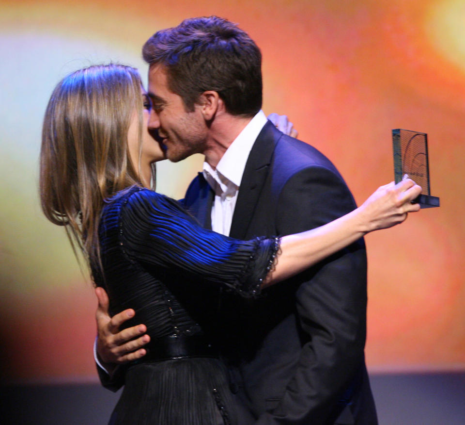 Jennifer Aniston and Jake Gyllenhaal during 18th Annual GLAAD Media Awards - Los Angeles - Show at Kodak Theater in Los Angeles, California, United States. (Photo by John Shearer/WireImage)